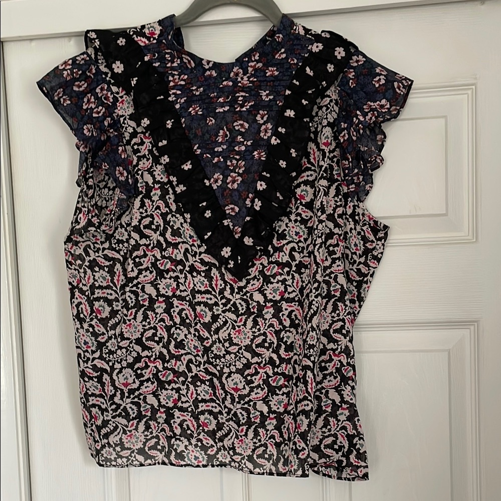 Joie Floral Lace Trim Top (XL)